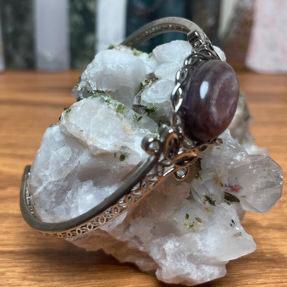 Lepidolite Adjustable Crystal Cuff - image 2